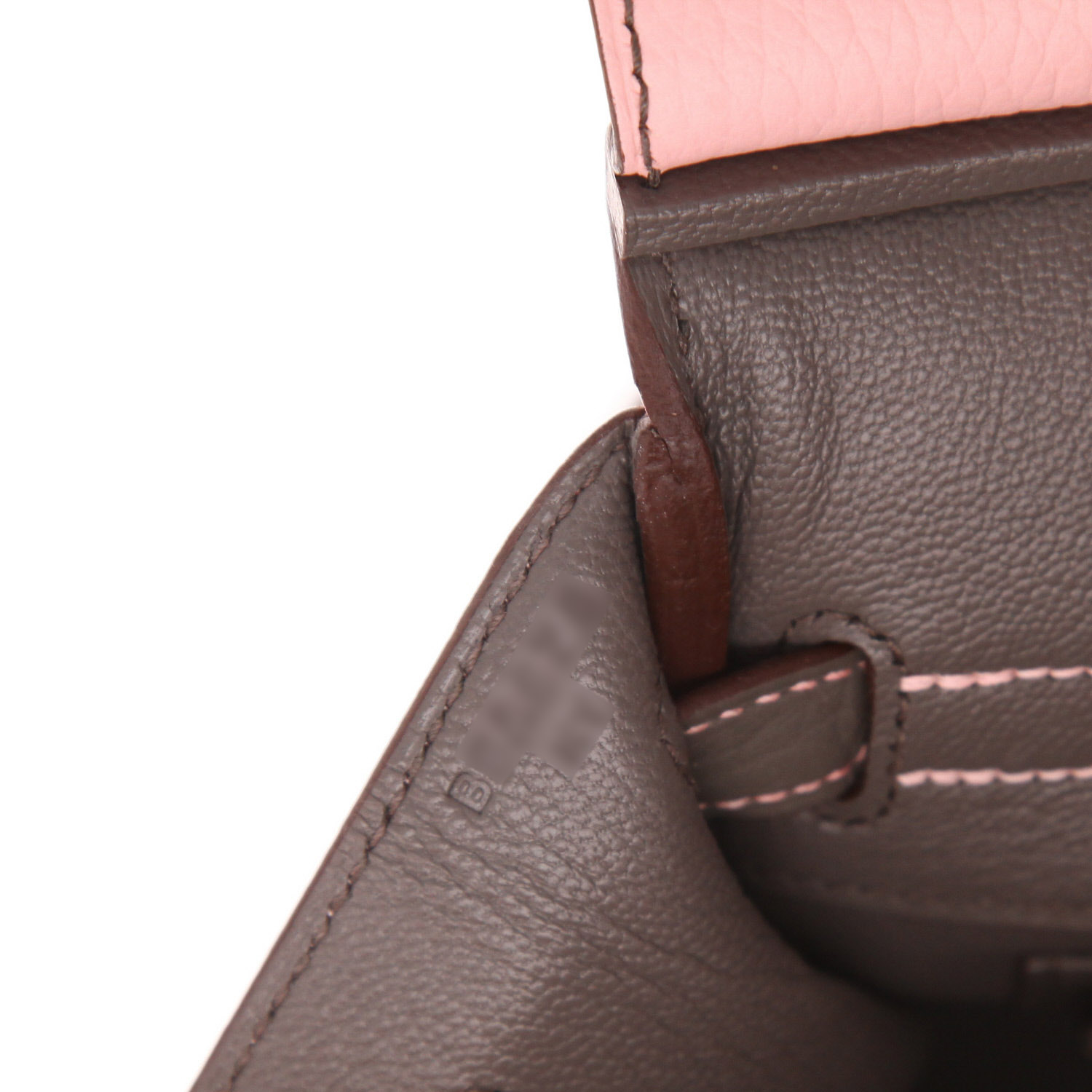Hermès Birkin handbag, 25 cm, in Rose Sakura and Pewter Grey Togo leather - Detail D4