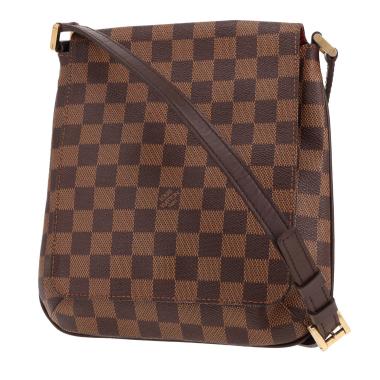 Bolso bandolera Louis Vuitton «Salsa» de lona Damier Ébène y piel marrón