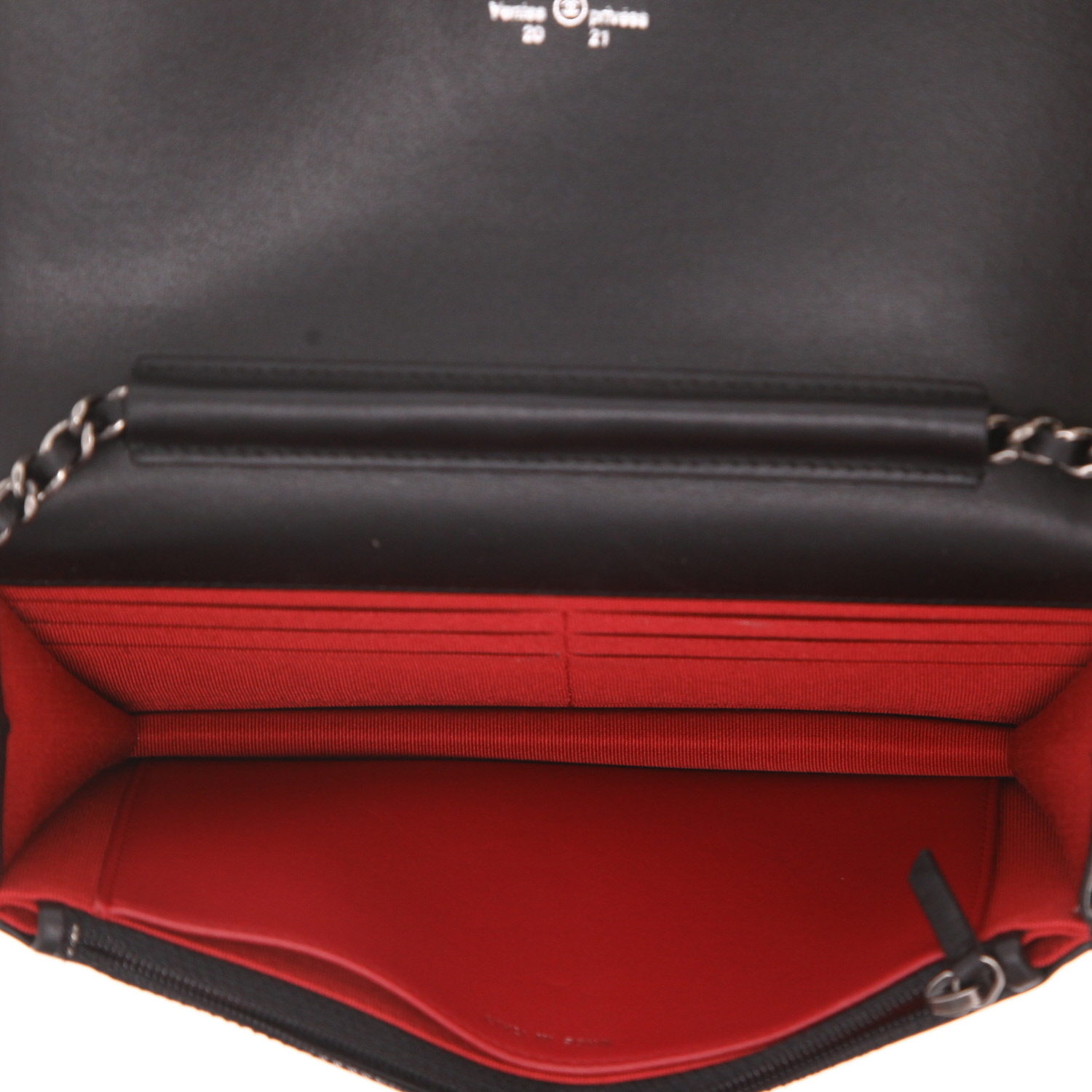 Borsa a tracolla Chanel “Wallet on Chain” in pelle trapuntata blu e pelle Noir - Detail D3