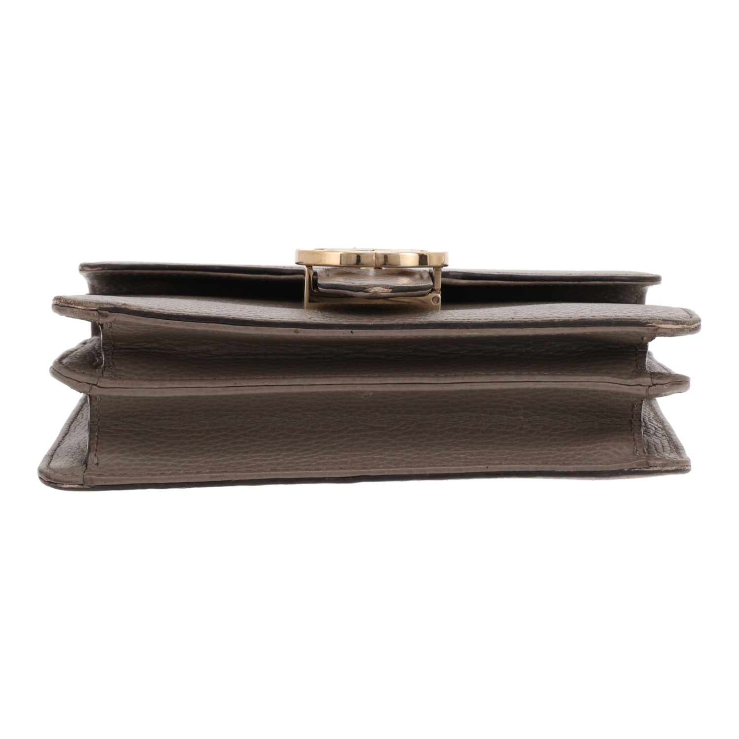 Borsa a tracolla Gucci Interlocking G in pelle martellata grigia - Detail D1