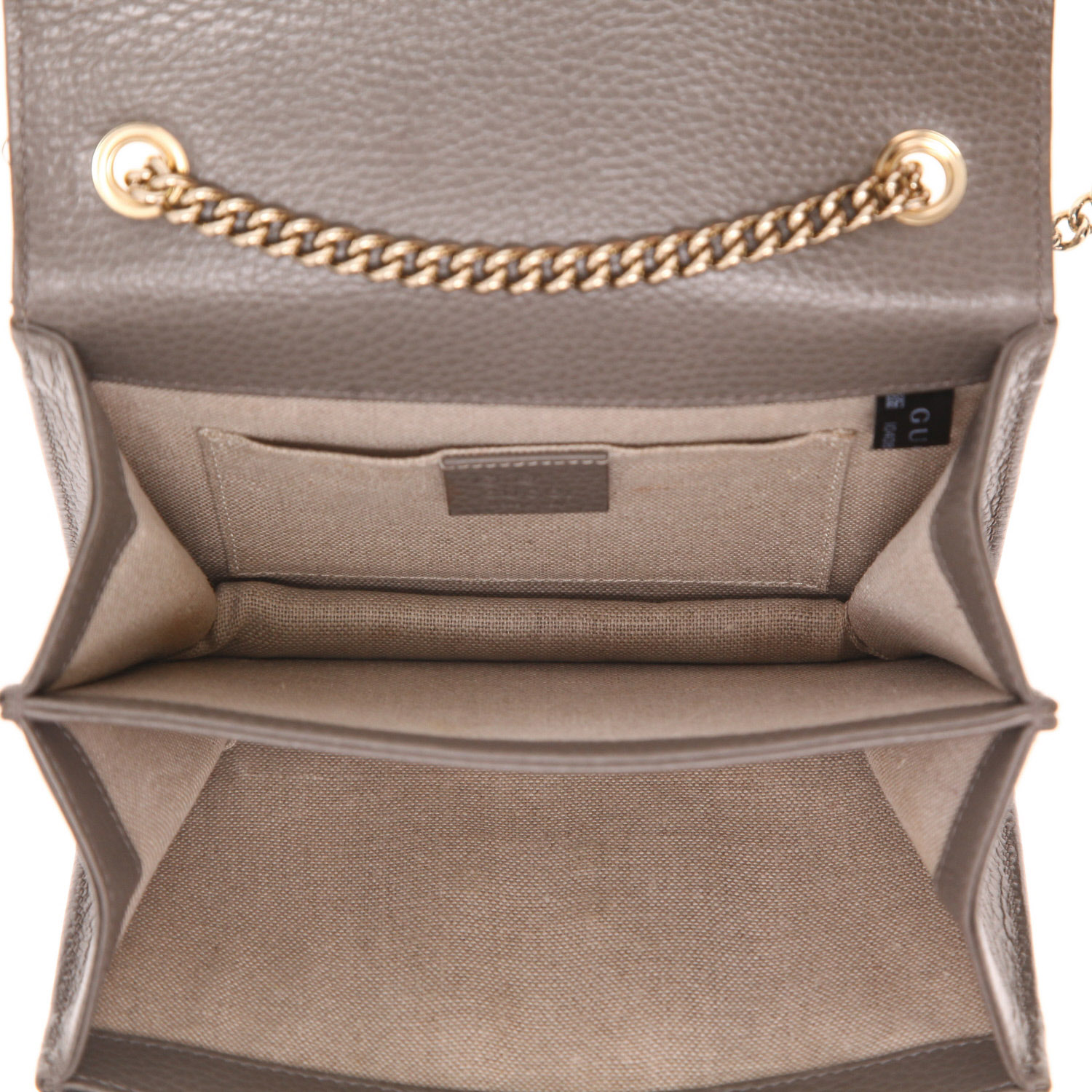 Gucci Interlocking G shoulder bag in grey grained leather - Detail D3