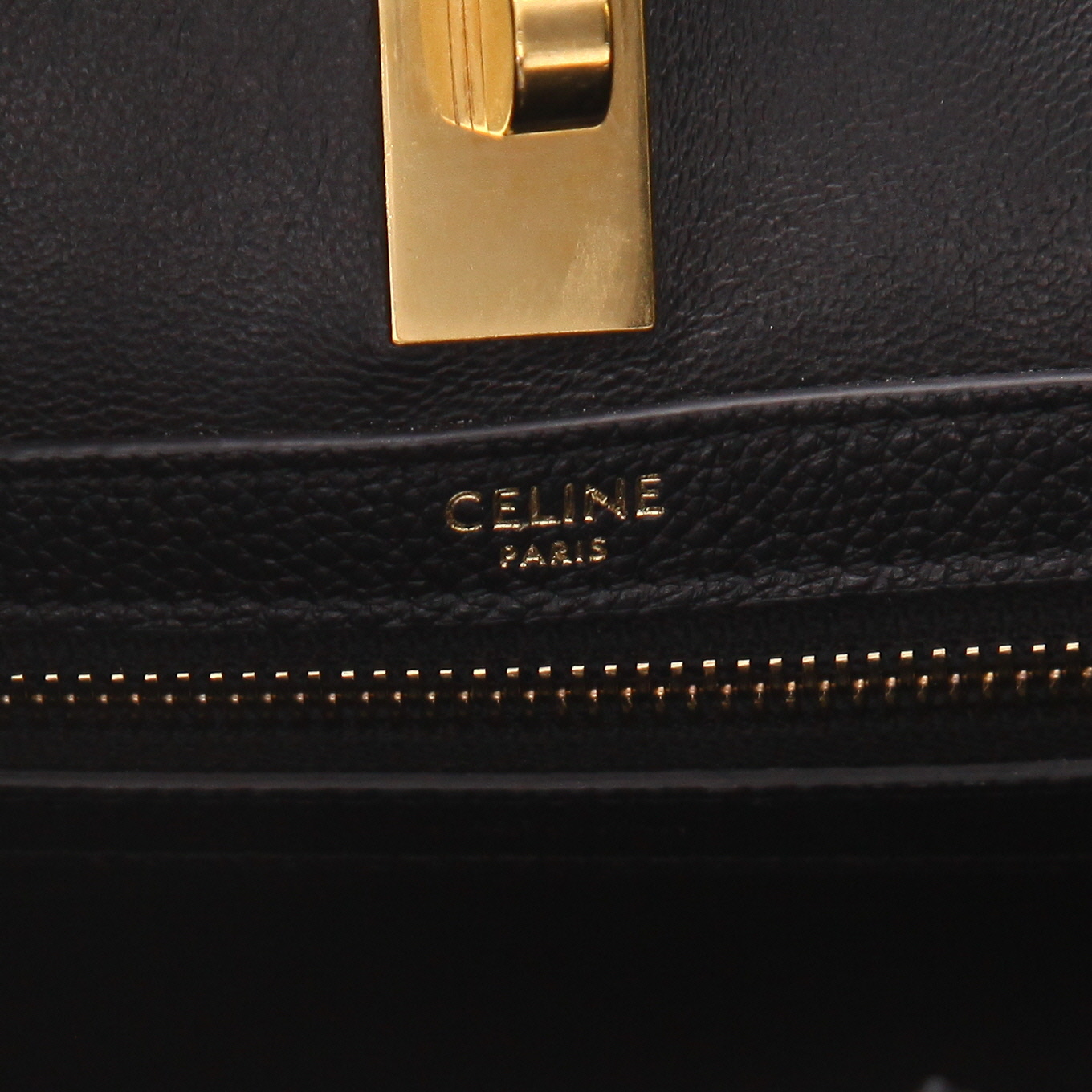 Sac cabas Celine  Cabas 16 en cuir noir - Detail D2