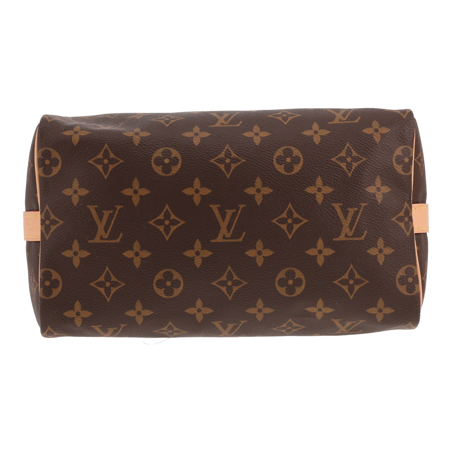 Sac à main Louis Vuitton  Speedy 25 en toile monogram marron et cuir naturel - Detail D1