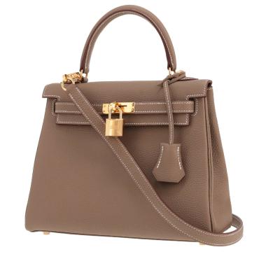 Sac à main Hermès  Kelly 25 cm en cuir togo étoupe