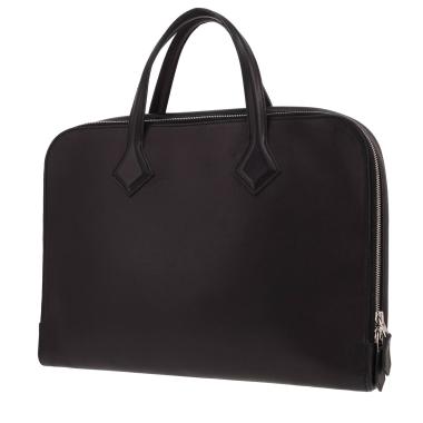 Cartella Hermès Victoria Light in pelle Evergrain Noir