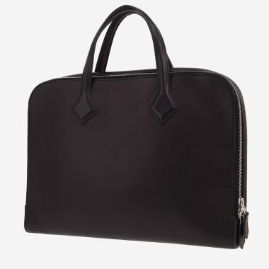 Porte-documents Hermès  Victoria Light en cuir Evergrain noir