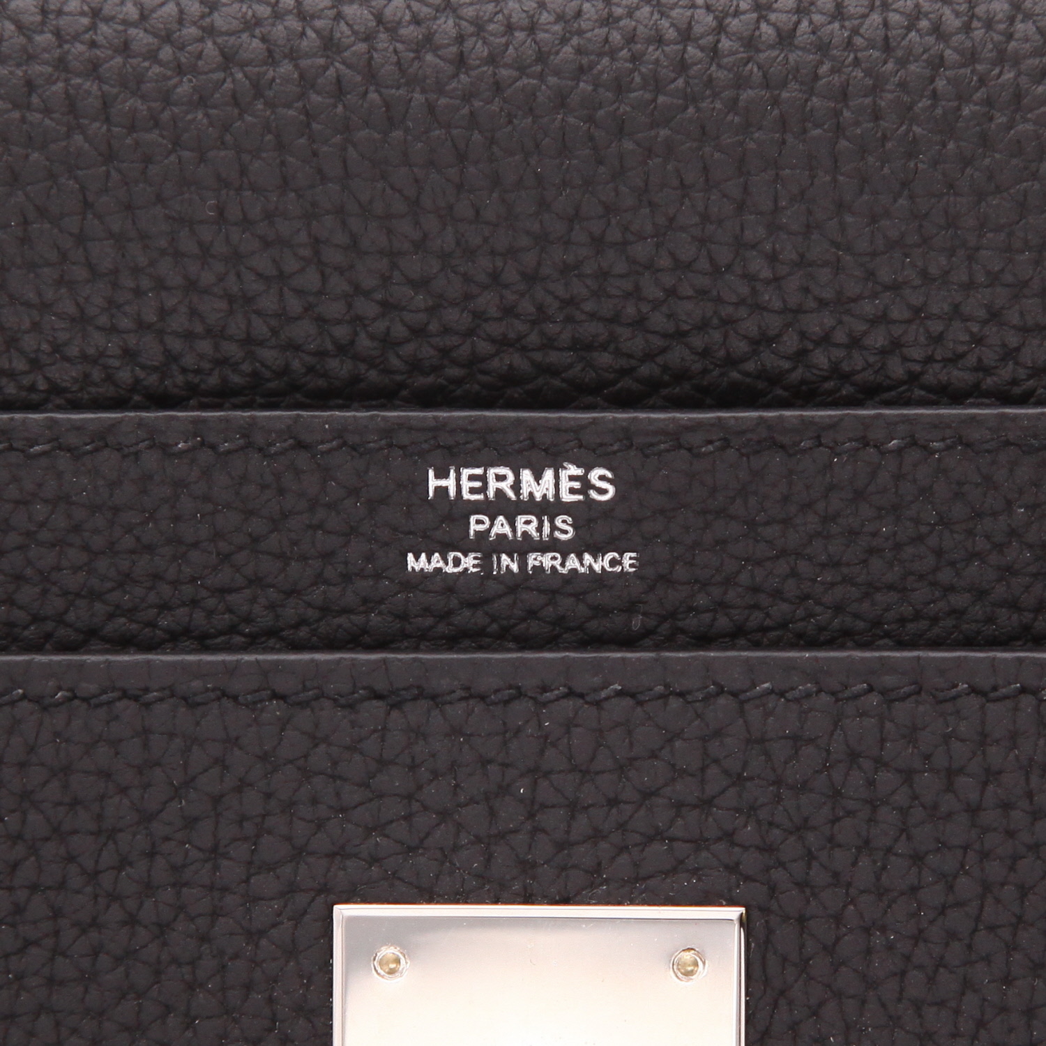 Hermès Kelly Dépêches briefcase in Noir Togo leather - Detail D2