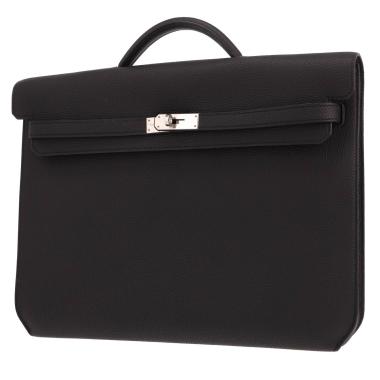 Cartella Hermès Kelly Dépêches in pelle Togo Noir