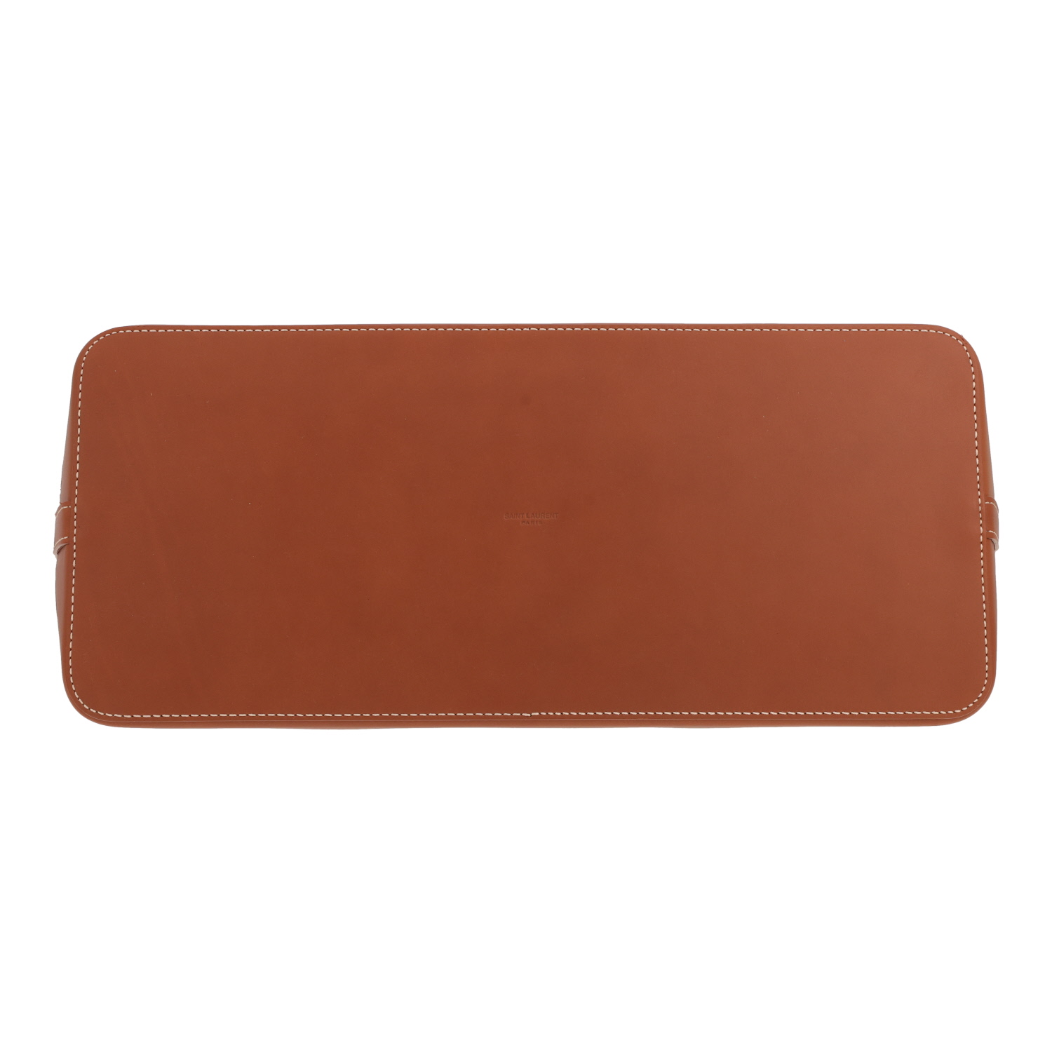 Borsa shopping Saint Laurent in PVC e pelle marrone - Detail D1