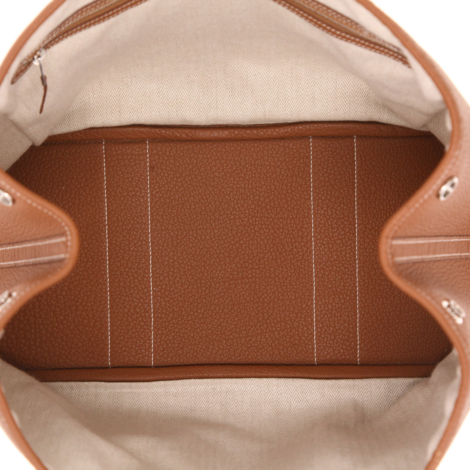 Hermès Garden Party 36 cm handbag in Gold Togo leather - Detail D3