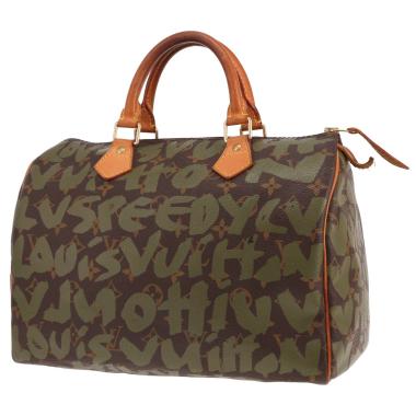 Bolso de mano Louis Vuitton Speedy de edición limitada, en lona Monogram marrón y verde caqui y piel natural