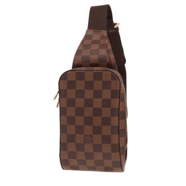Borsa a tracolla Louis Vuitton Geronimos in tela Damier Ebène