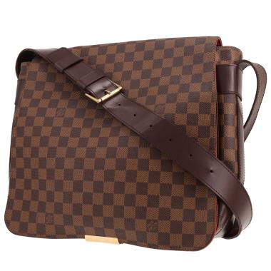 Sac bandoulière Louis Vuitton  Bastille en toile damier ébène et cuir marron