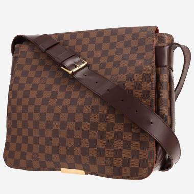 Sac bandoulière Louis Vuitton  Bastille en toile damier ébène et cuir marron