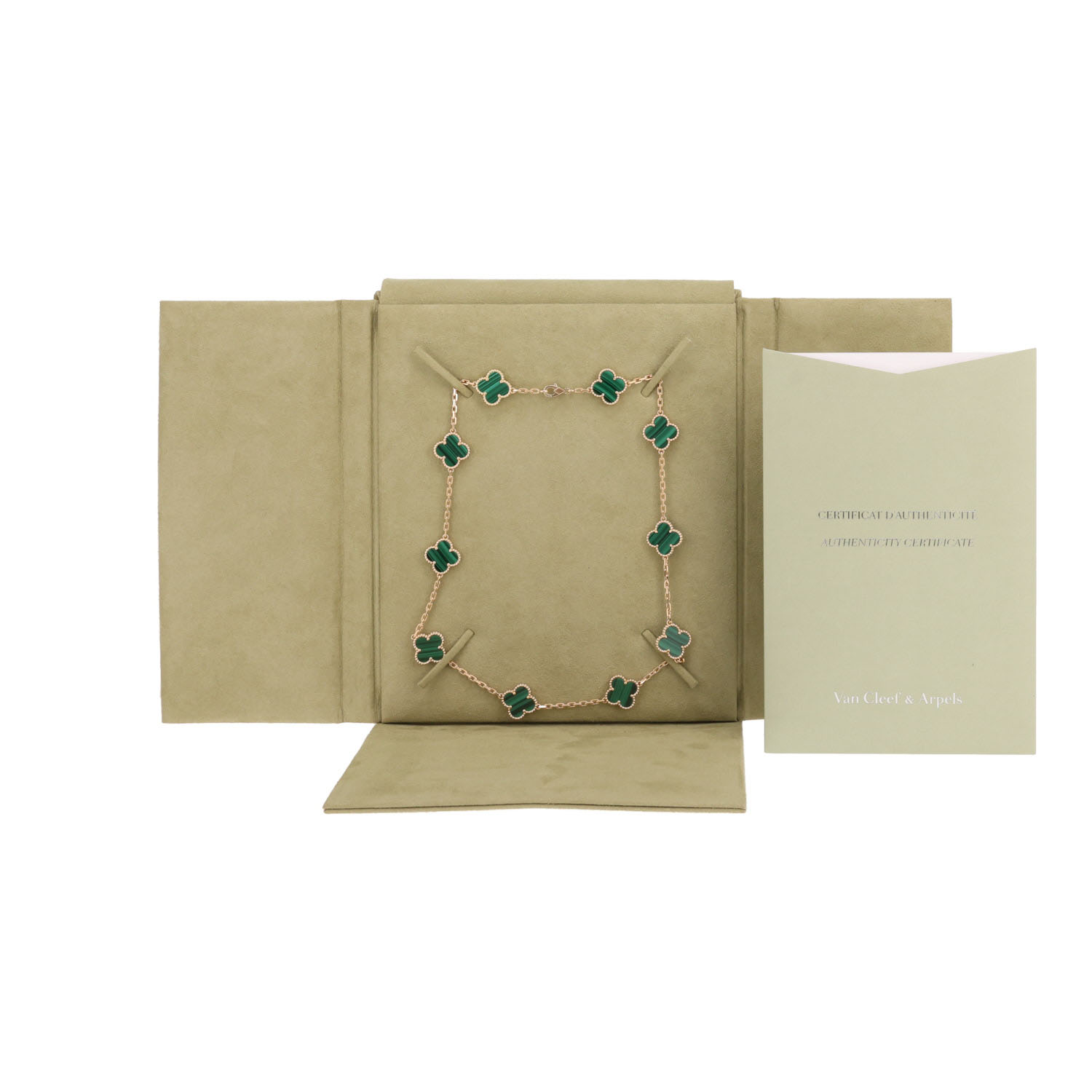 Van Cleef Arpels Vintage Alhambra necklace in yellow gold and Malachite - Detail D2