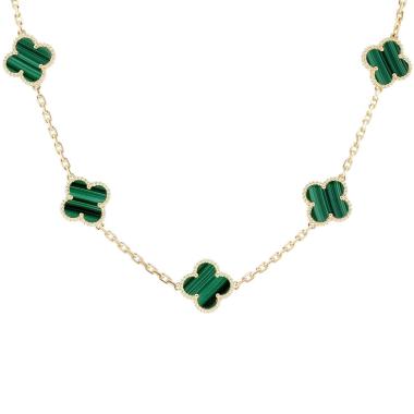 Collar Vintage Alhambra de Van Cleef & Arpels en oro amarillo y Malachite