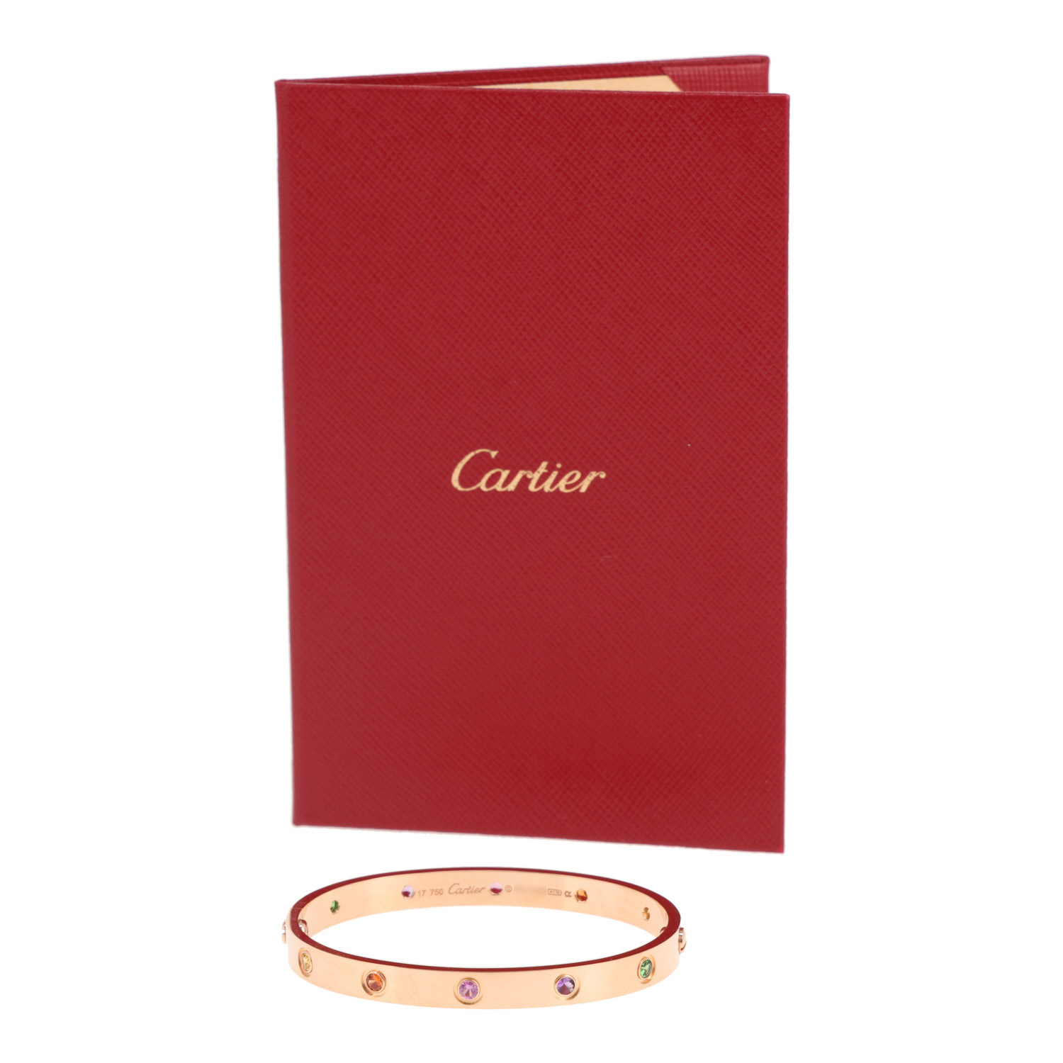 Cartier Love Passion bracelet in pink gold and colored stones, size 17