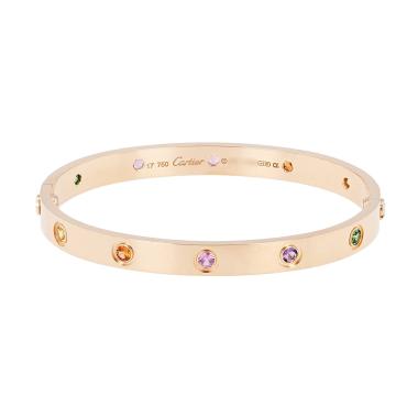 Cartier Love Passion bracelet in pink gold and colored stones, size 17