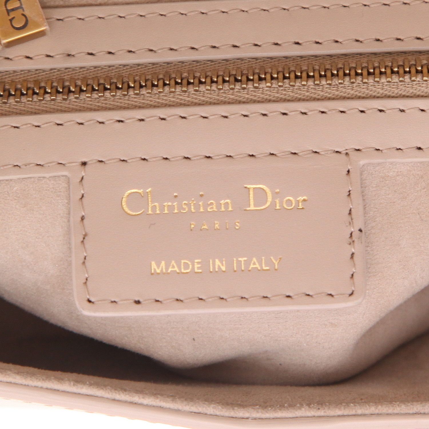 Bolso Dior Saddle de piel bicolor en color beige - Detail D2