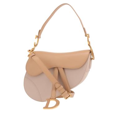 Sac à main Dior  Saddle en cuir bicolore beige