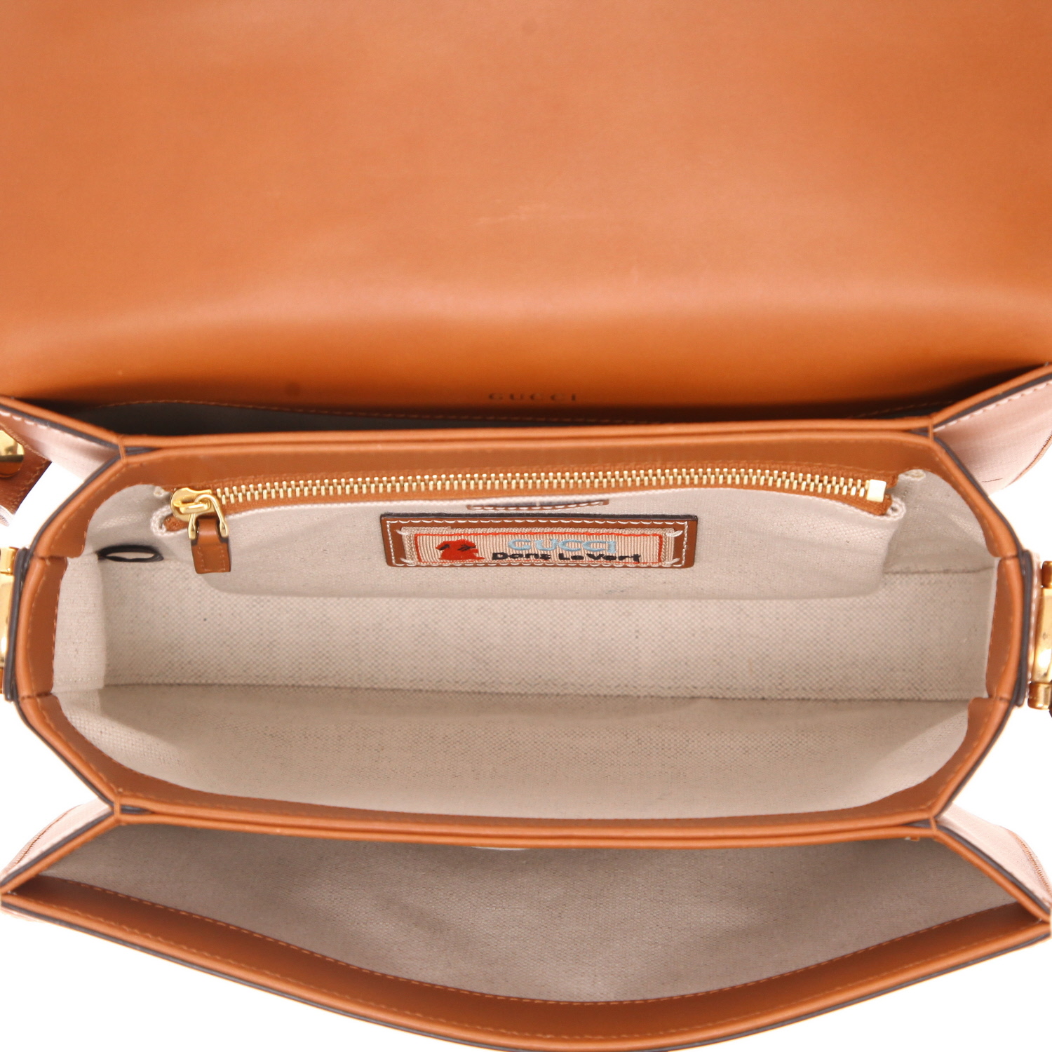 Gucci 1955 Horsebit shoulder bag in tricolour leather: Blanc, blue and brown - Detail D3