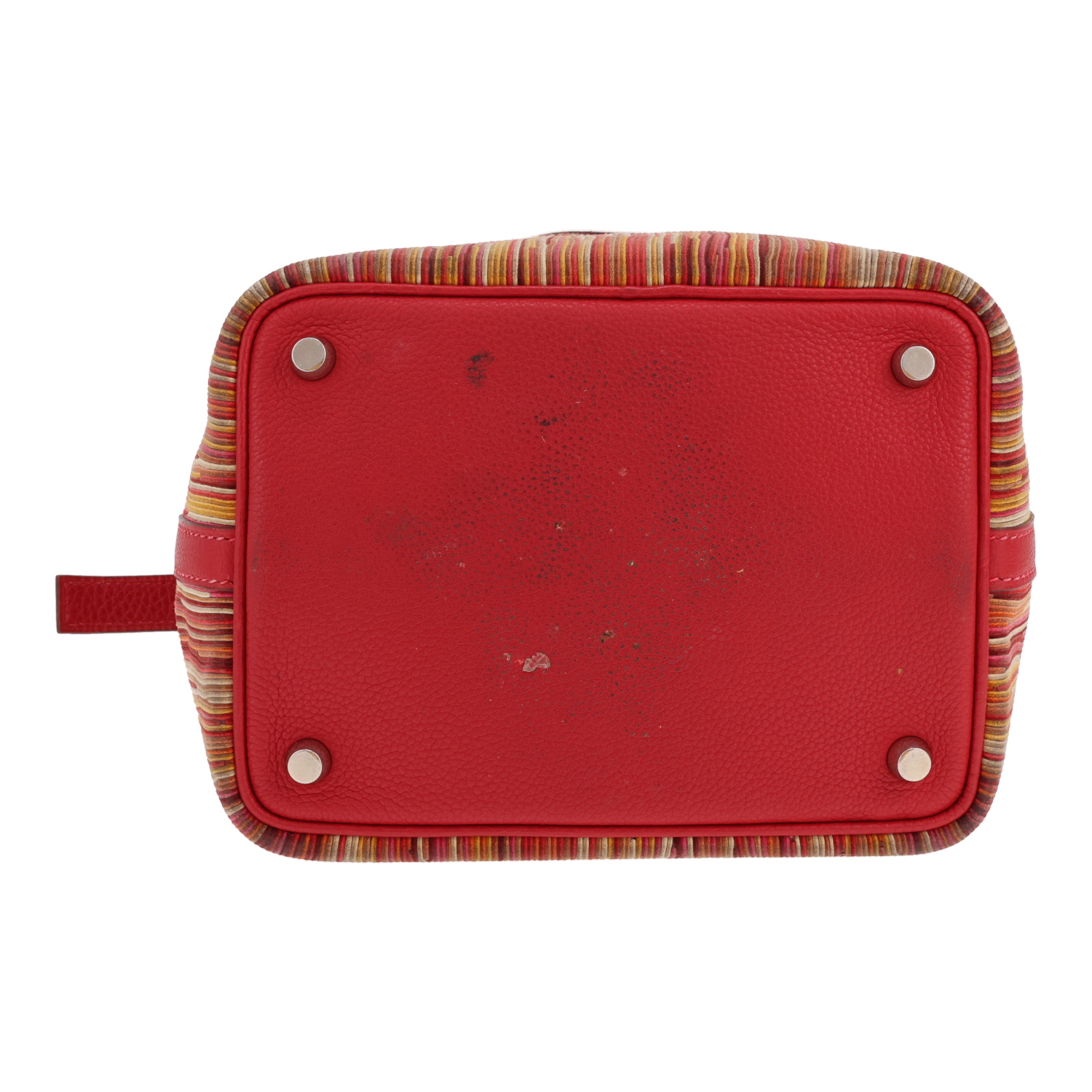 Borsa Hermès Picotin da 18 cm in pelle Vibrato rossa e pelle rossa - Detail D1