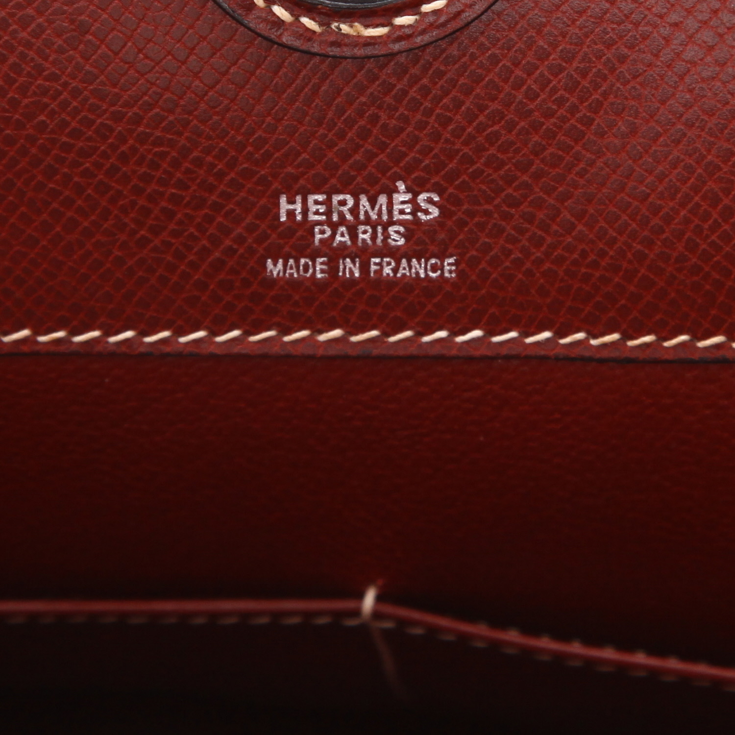 Borsa Hermès Dalvy in pelle rossa H - Detail D2