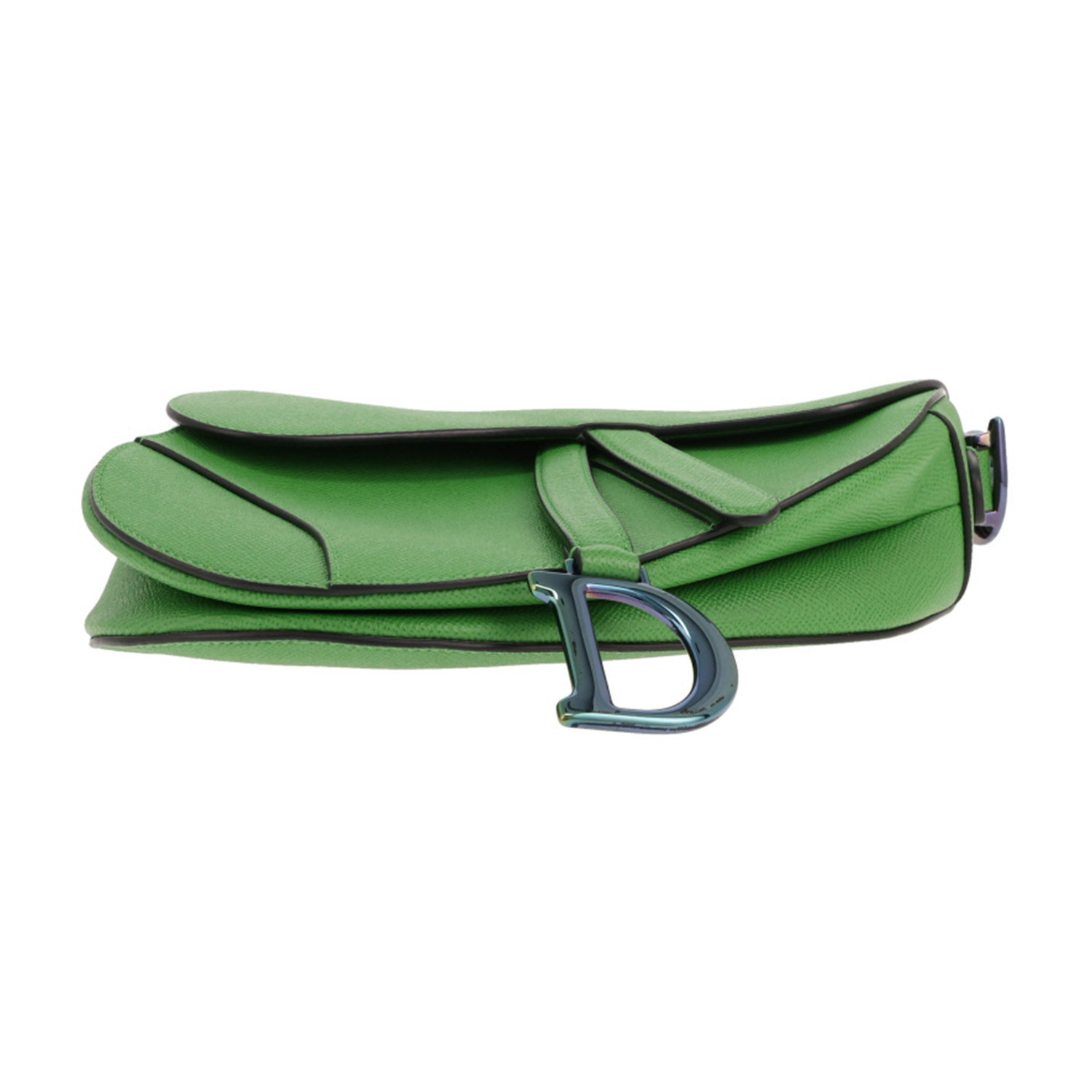 Borsa Dior Saddle in pelle martellata verde - Detail D1