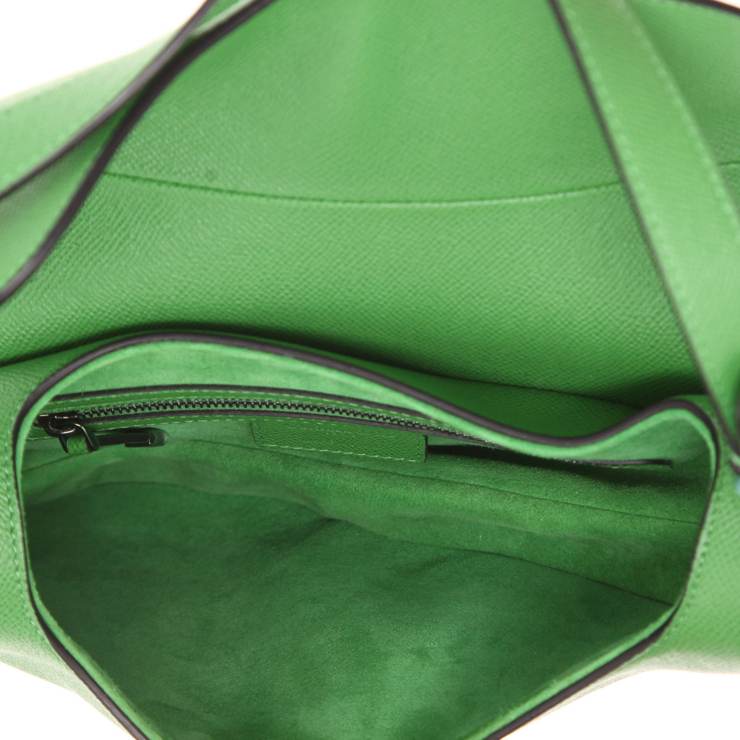 Dior Saddle handbag in green grained leather - Detail D3