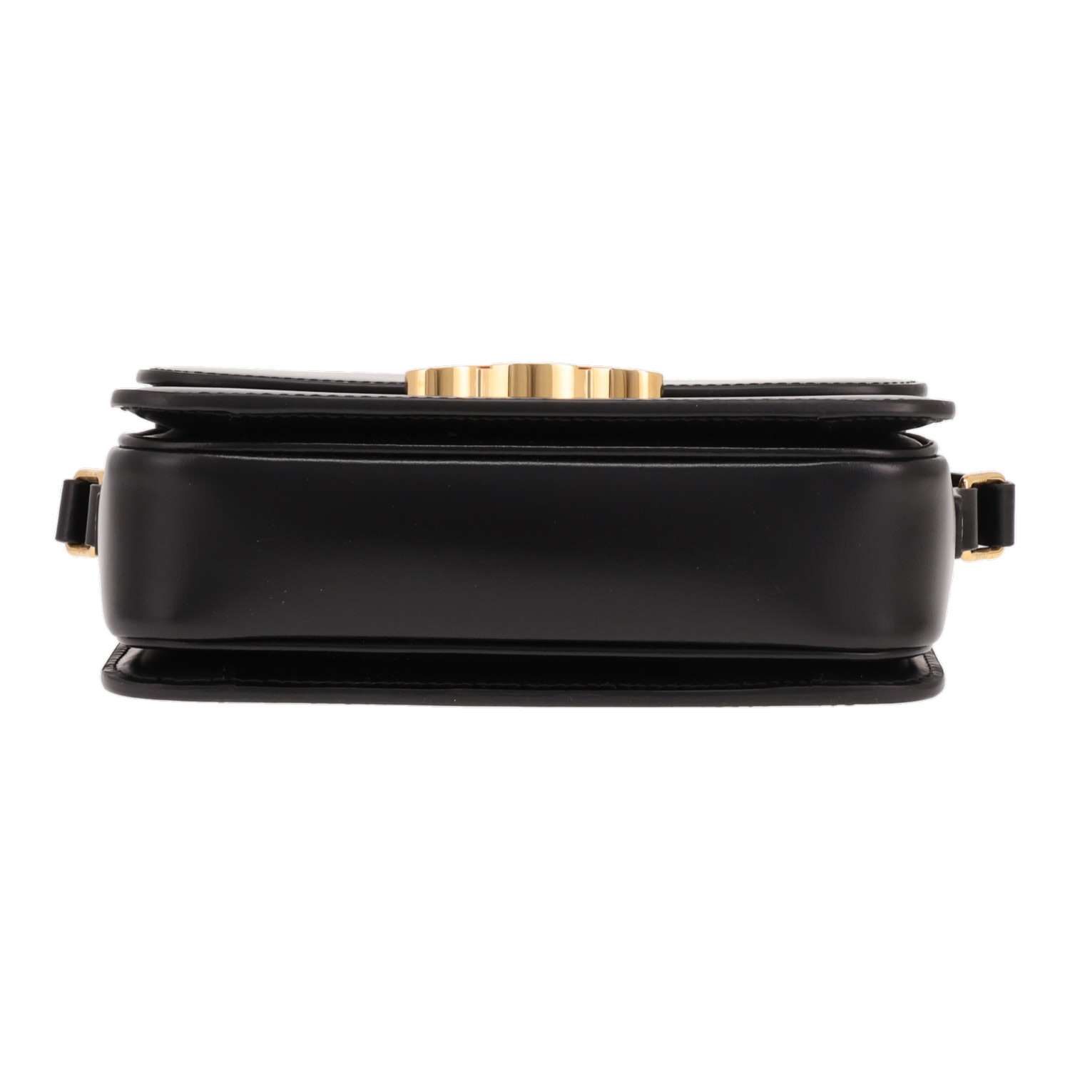 Celine Triomphe Teen shoulder bag in black leather - Detail D1