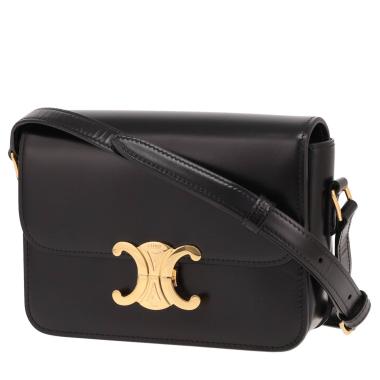 Bolso bandolera Celine «Triomphe Teen» de piel negra