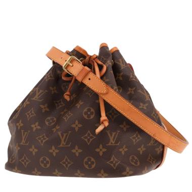 Borsa Louis Vuitton  Petit Noé in tela Monogram marrone e pelle naturale