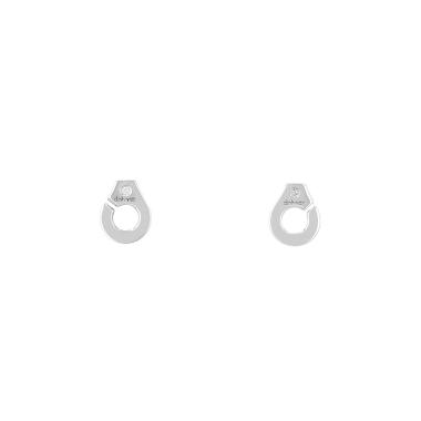 A pair of Dinh Van R8 Handcuff earrings in white gold and diamonds