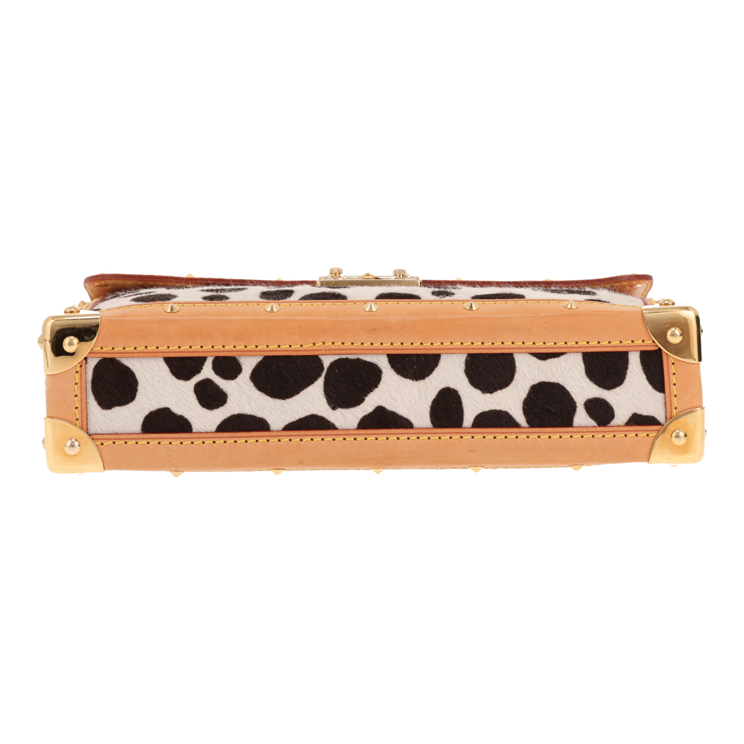 Louis Vuitton x Takashi Murakami handbag in two-tone Noir and Blanc calfskin and multicoloured Monogram canvas - Detail D1