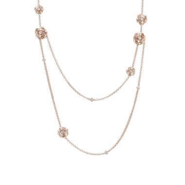 Chanel Les Infinis de Camélia convertible long necklace in rose gold and diamonds