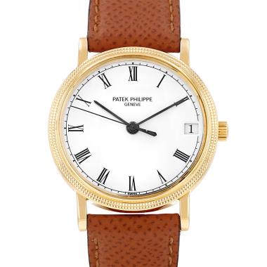 Patek Philippe Calatrava Clous de Paris watch in yellow gold, Ref: Patek Philippe - 3802  Circa 1990