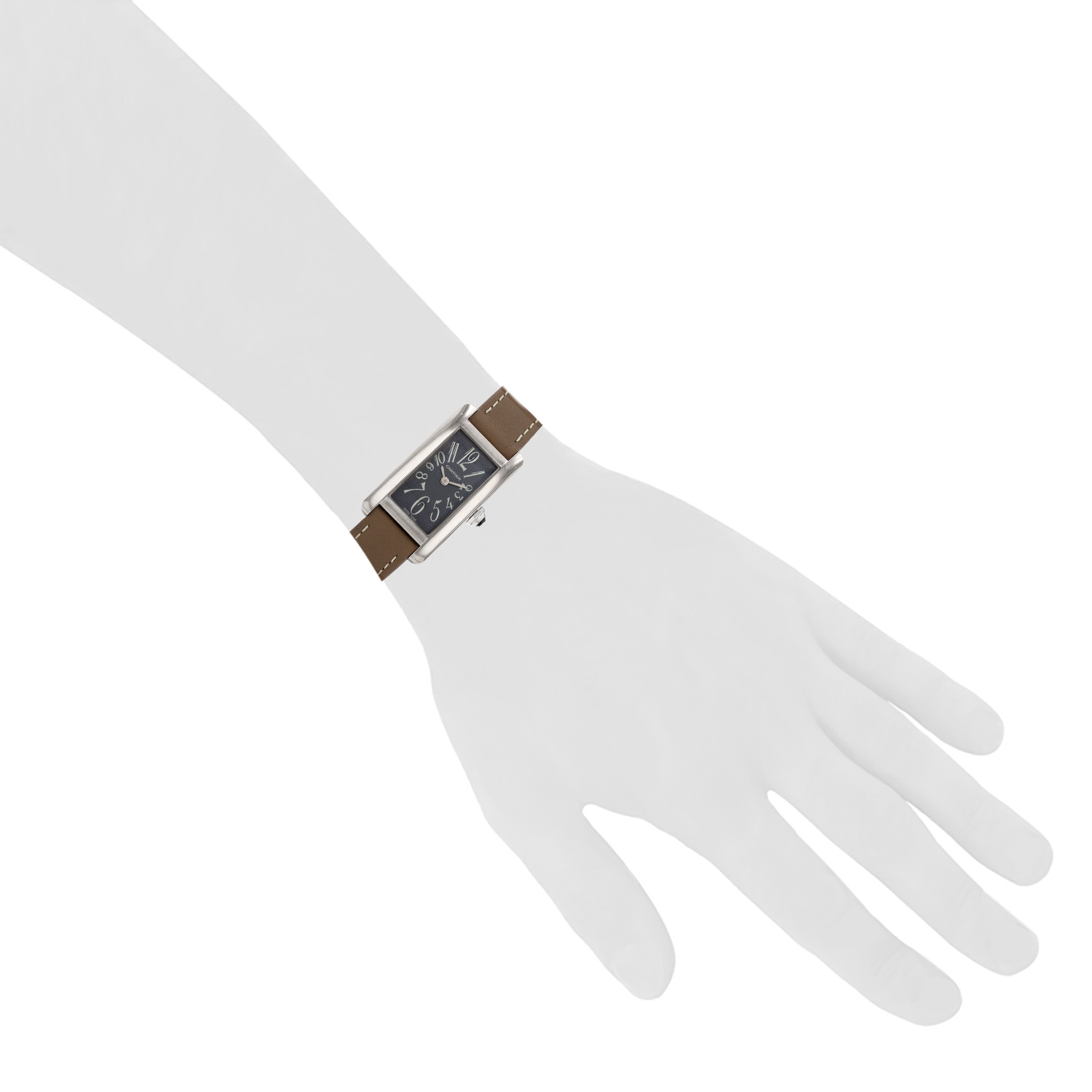 Cartier Tank Américaine watch in white gold, Ref: Cartier - 1713, circa 2000 - Detail D1