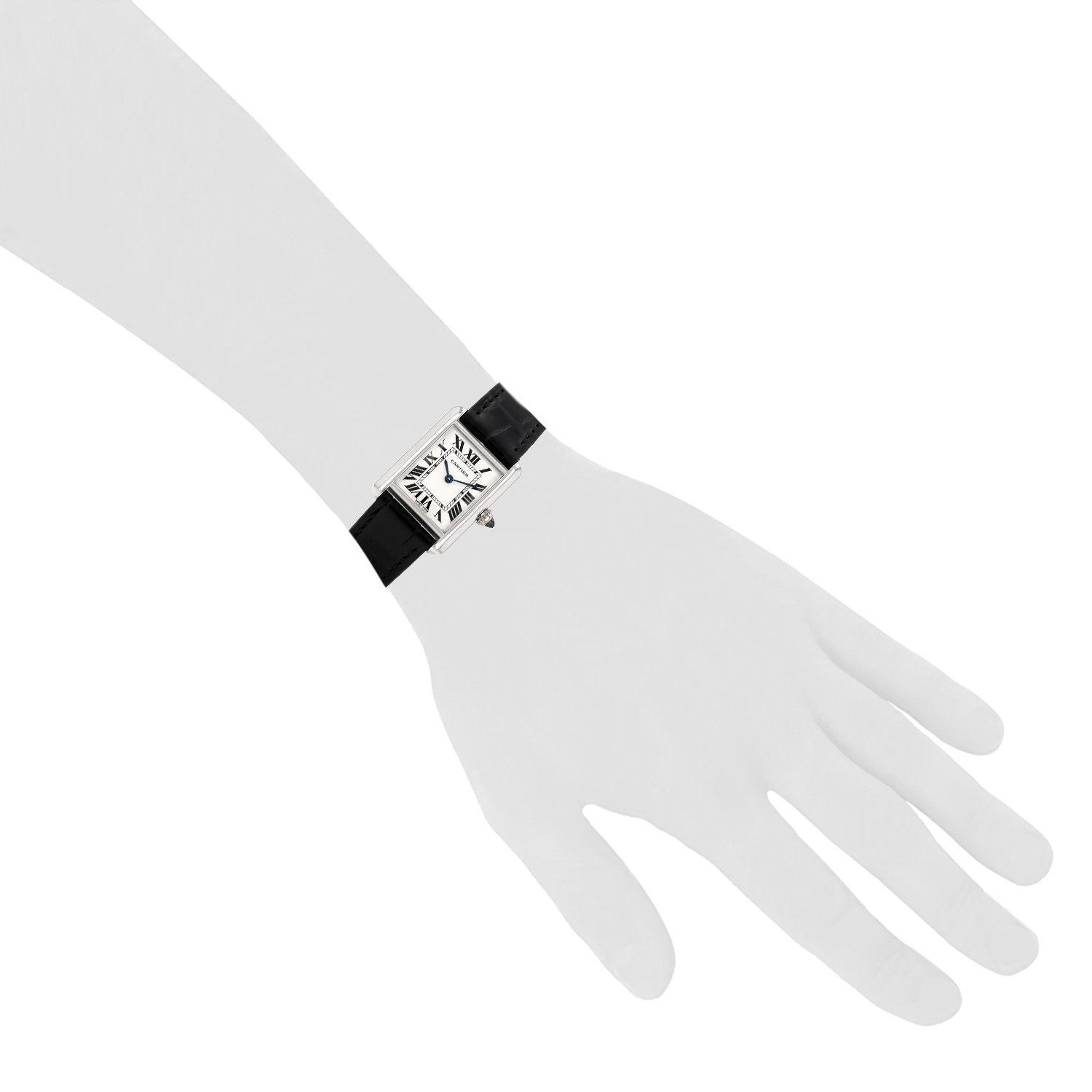 Montre Cartier Tank Louis Cartier petit modèle  en or blanc Ref: Cartier - 2679  Vers 2000 - Detail D1