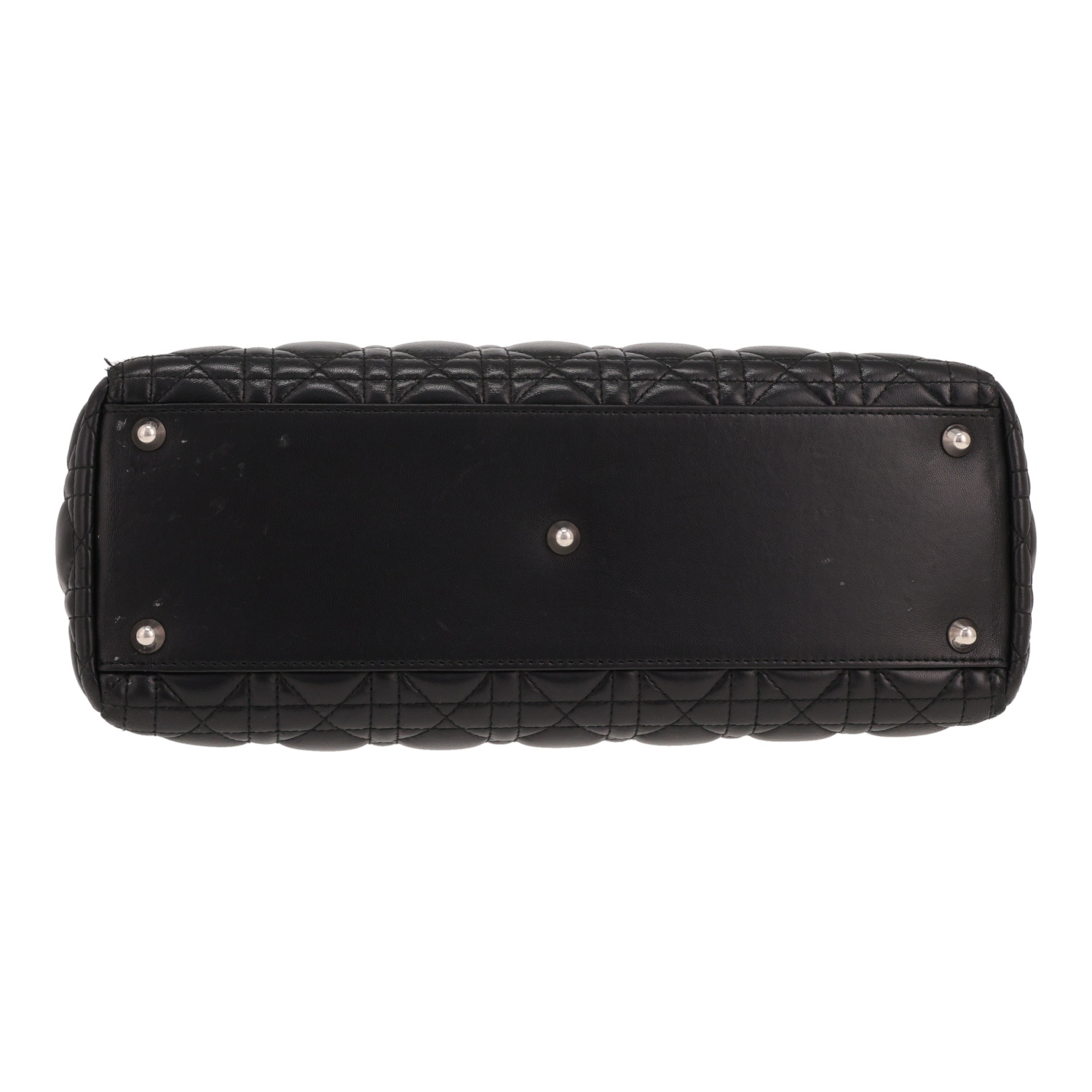 Dior Lady Dior handbag in black cannage leather - Detail D1