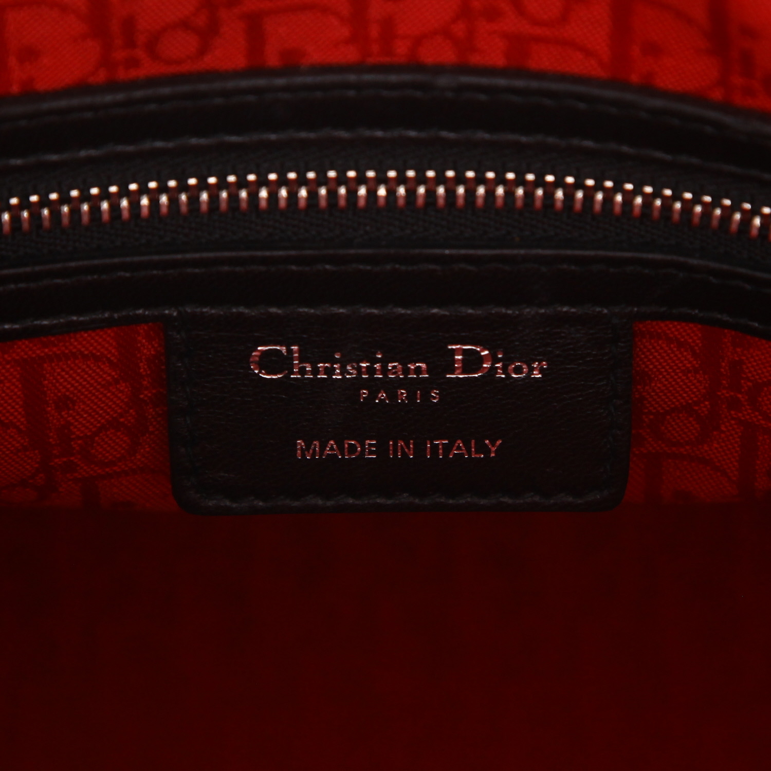 Dior Lady Dior handbag in black cannage leather - Detail D2