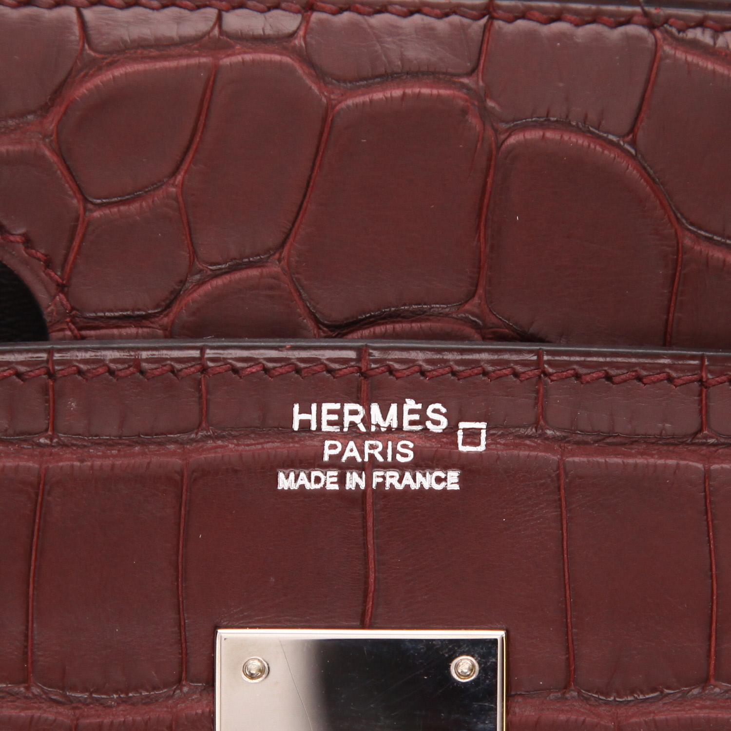 Sac à main Hermès  Birkin 30 cm en alligator rouge H - Detail D2