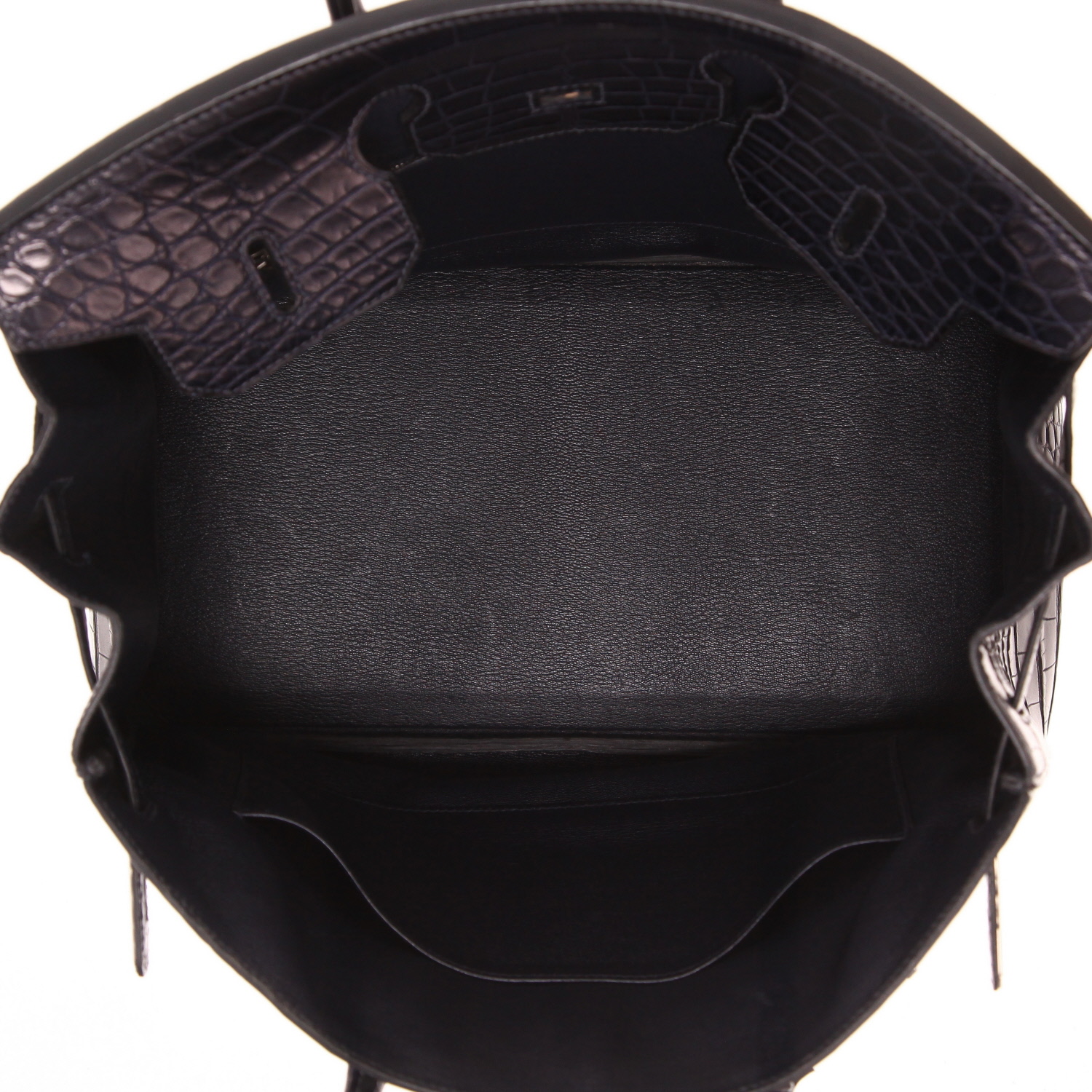 Bolso Hermès Birkin de 35 cm de piel de cocodrilo Bleu Indigo - Detail D3