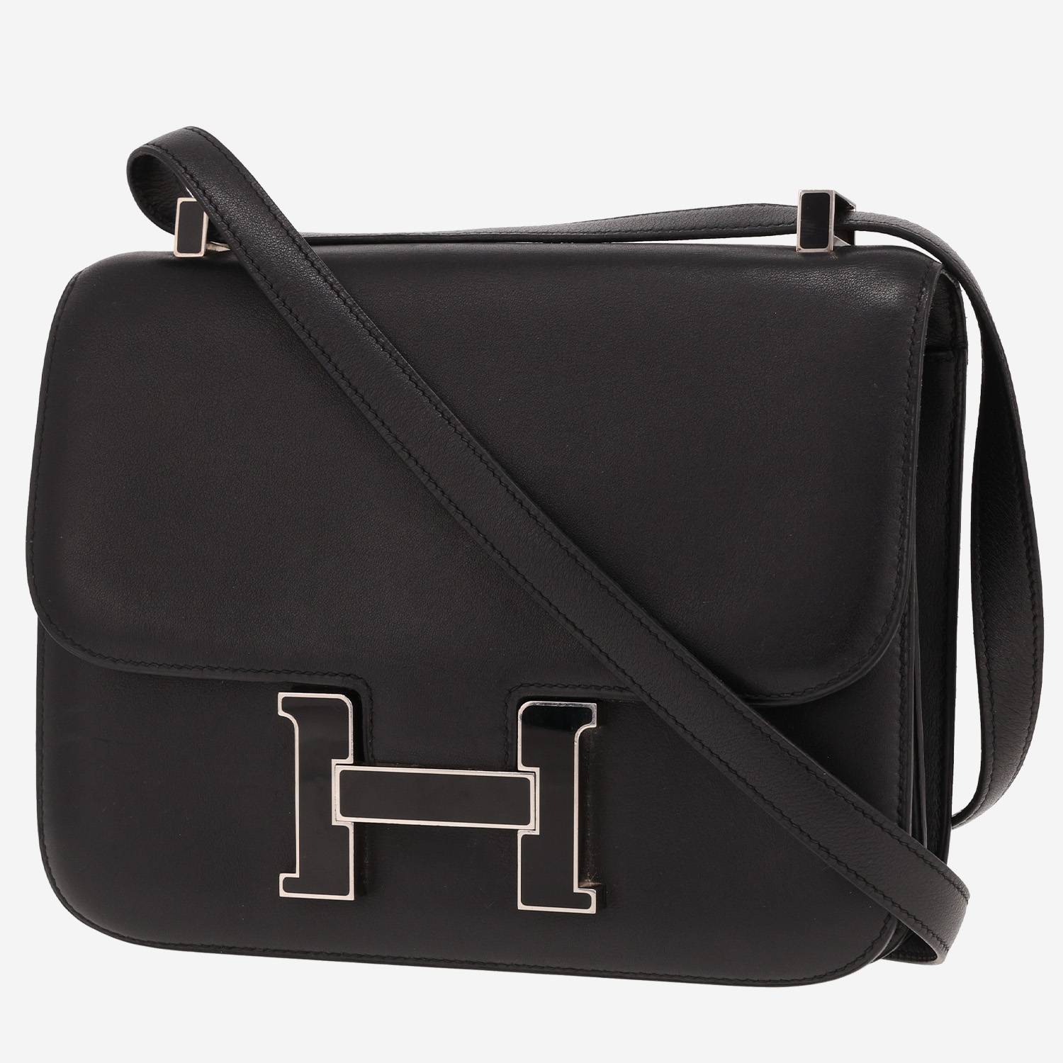 Hermès Constance 24 cm handbag in Noir Swift leather