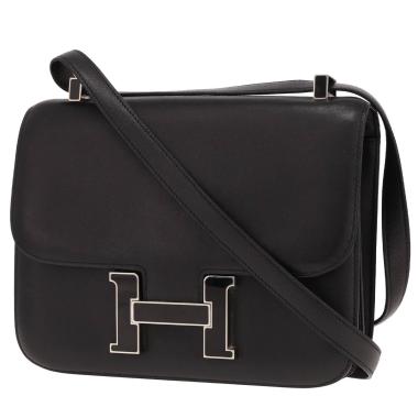 Sac à main Hermès  Constance 24 cm en cuir Swift noir