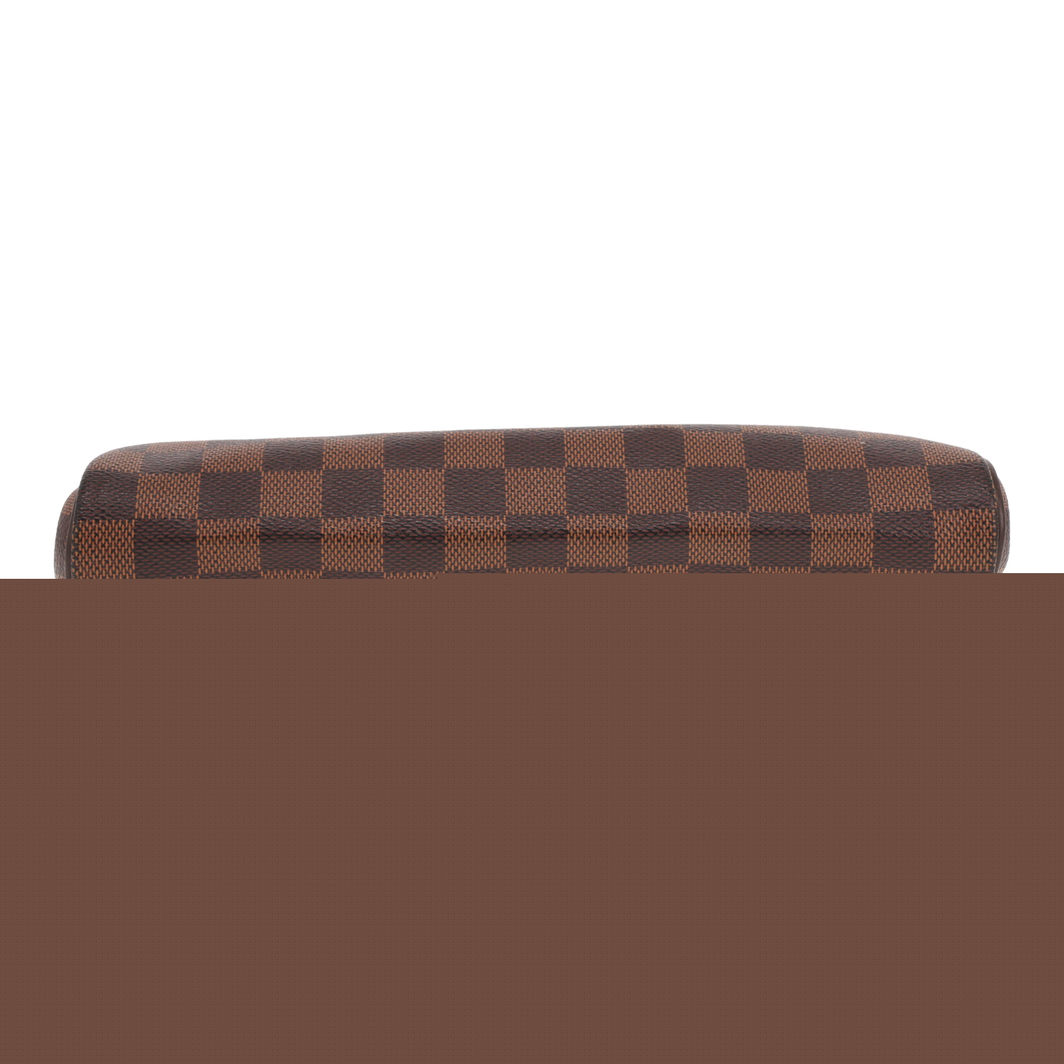 Louis Vuitton Eva shoulder bag in Ebène Damier canvas and brown leather - Detail D1