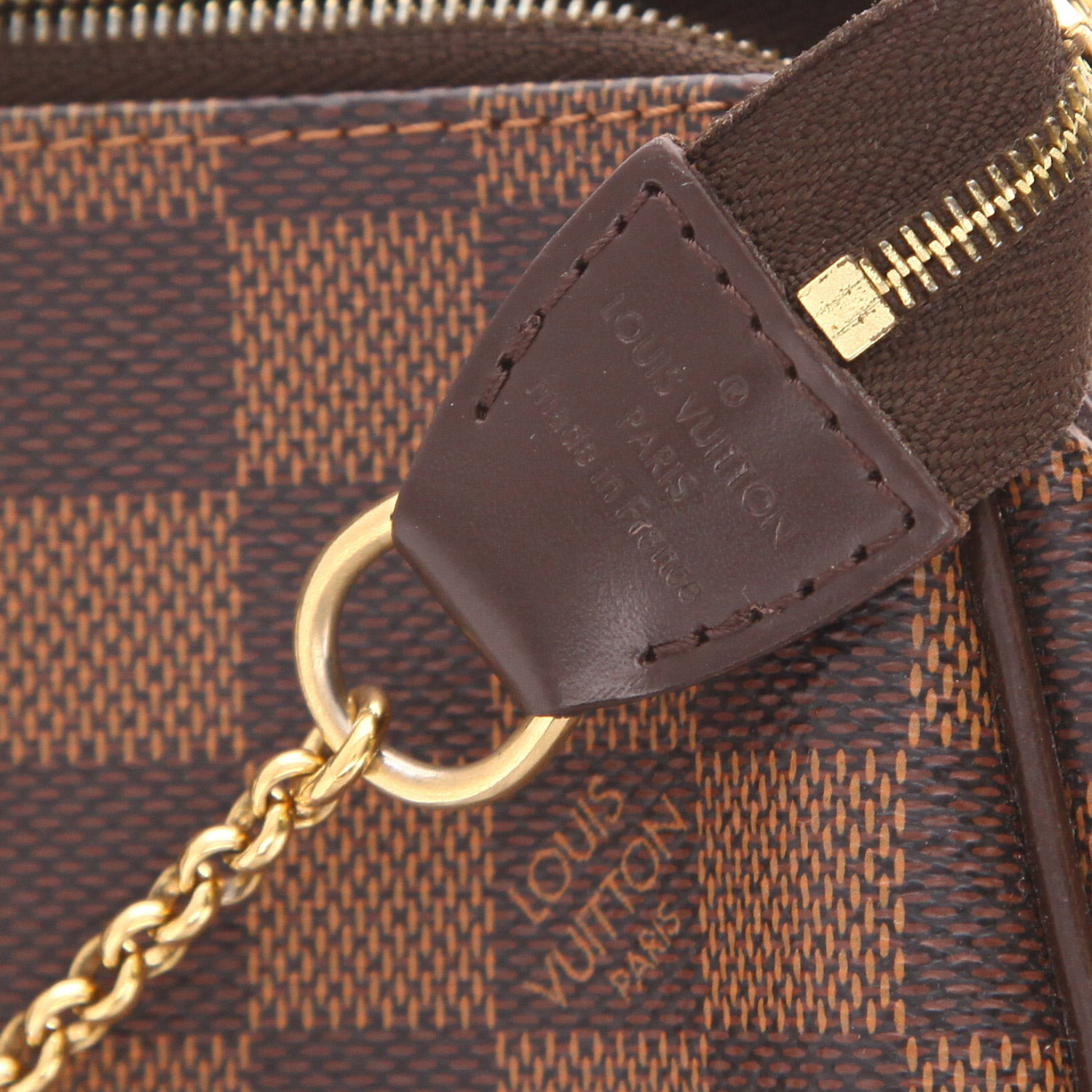 Bolso bandolera Louis Vuitton «Eva» de lona Damier Ébène y piel marrón - Detail D2