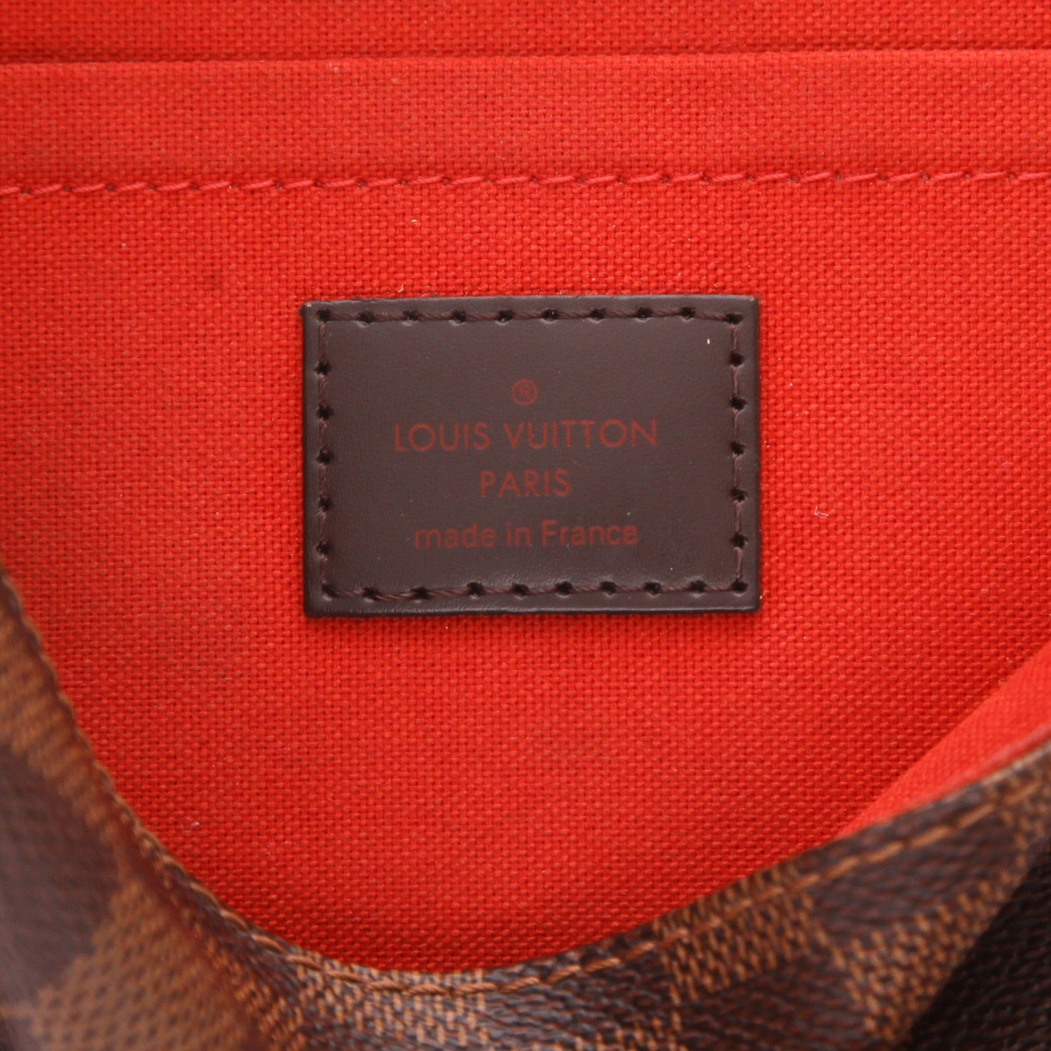 Sac bandoulière Louis Vuitton  Favorite en toile damier marron et cuir marron - Detail D2
