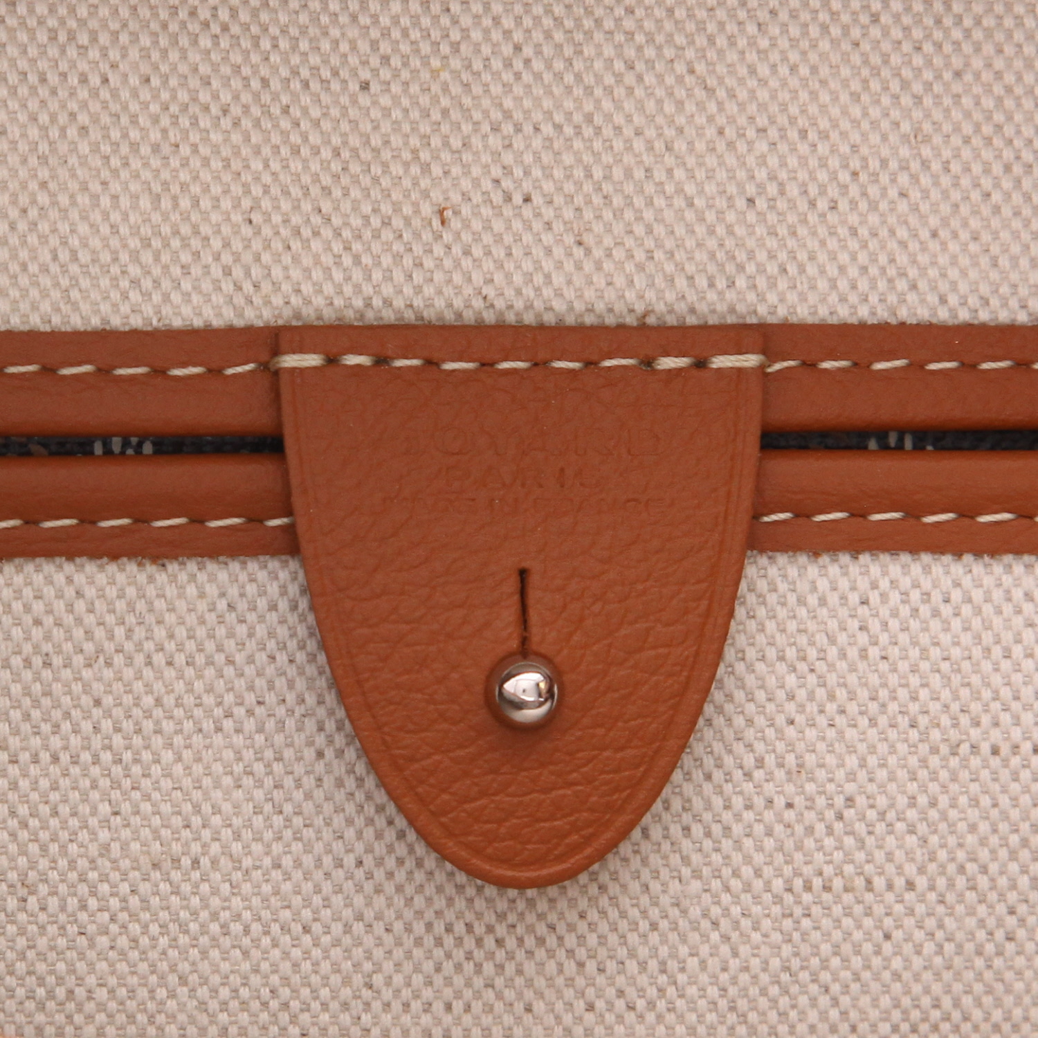 Goyard Artois tote bag in Noir Goyardine canvas and brown leather - Detail D2