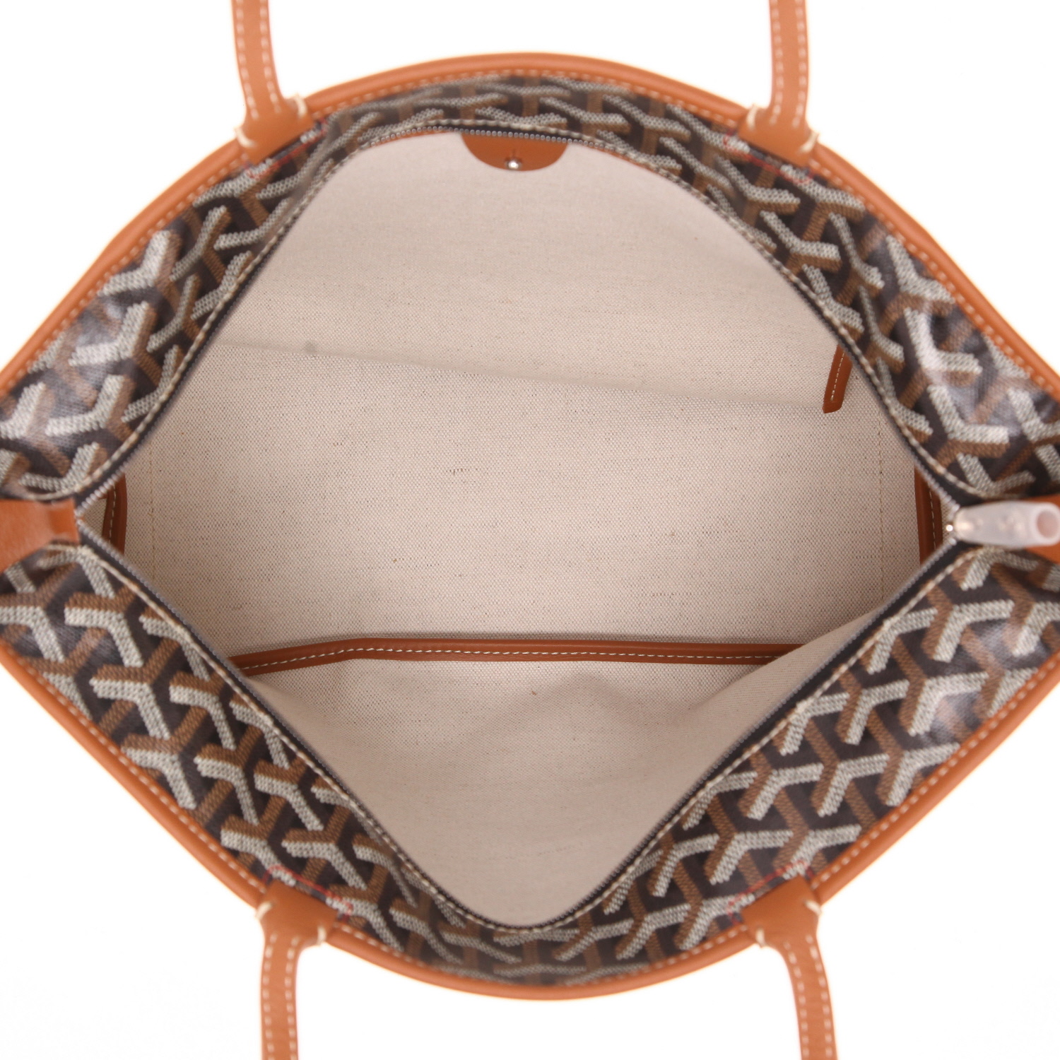 Borsa shopping Goyard Artois in tela Goyardine nera e pelle marrone - Detail D3