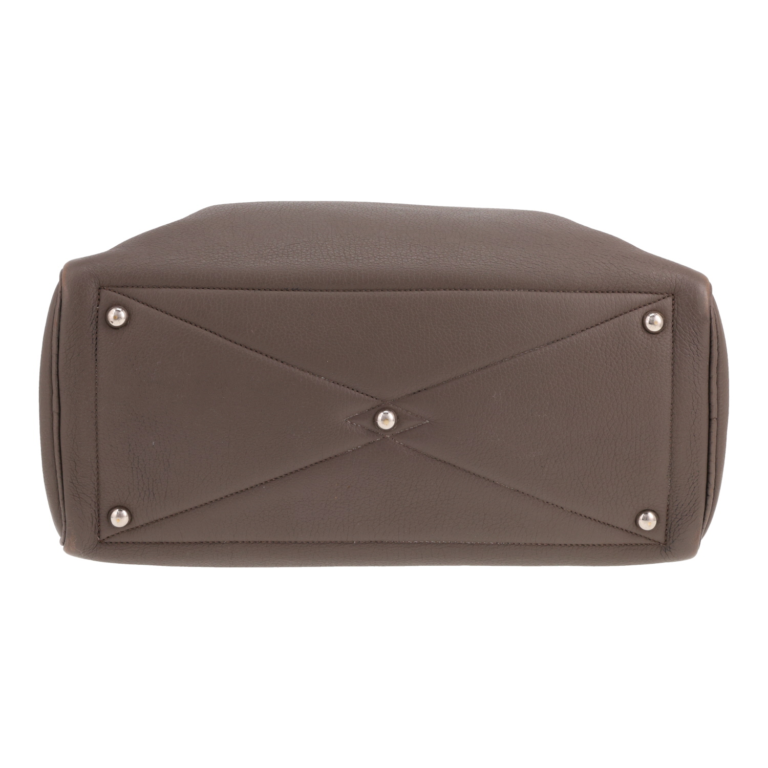 Hermès Victoria handbag in grey Togo leather - Detail D1